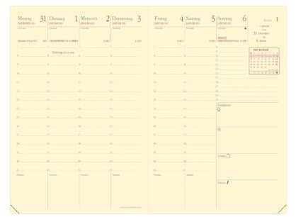 Ersatzkalender, für (Marke/Art.-Nr.) Terminkalender Prestige, Höhe Blatt 150mm
