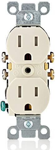 Leviton 15 Amp 125 Volt Tamper Resistant Duplex Receptacle, 10 Pack, T5320-TMP, Light Almond