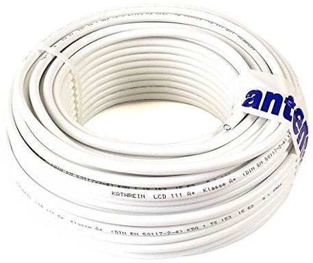 40 m (Meterware) Kathrein LCD 111 A+ Koax Kabel RG6 1,13/4,8/6,9 mm NEU: Class A+, weiß, PVC
