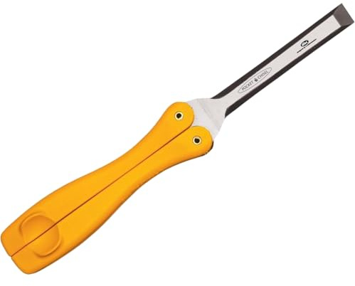 FastCap Pocket Wood Chisel with Foldable Nylon Handle for Carpentry and Woodworking - 1/2 Precision Tool Steel, 56-58 Rockwell Hardness - 80494