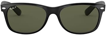 Ray-Ban Herren New Wayfarer Sonnenbrille, Schwarz (Gestell: Schwarz ,Gläser: Grün Polarisiert 901/58), L EU