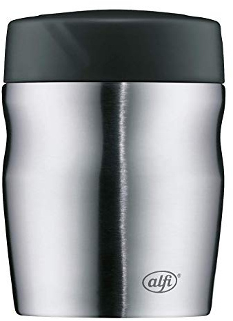 alfi Thermobehälter für Essen Lunchpot foodMug, Edelstahl mattiert 350ml, kleines Speisegefäß für Essen, Suppen oder Müsli unterwegs, dicht, 0637.233.035, BPA-Frei, 6 Stunden heiß, 12 Stunden kalt