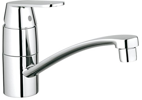 Grohe Eurosmart Cosmopolitan Küchenarmatur, niedriger Auslauf, Vorfenstermontage 31170000 Chrom flacher Auslauf für Vor-Fenster-Montage
