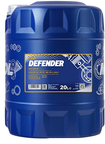 MANNOL Defender 10W-40 API SL/CF Motorenöl, 20 Liter MN7507-20 Gelbbraun