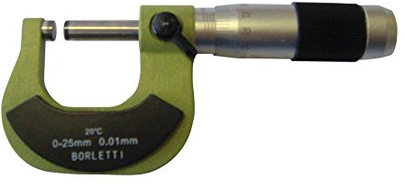 Borletti MELN/1W Micrometro centesimale per Esterni-Campo di Misura 0-25 Mm