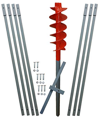 8m Erdbohrer mit 120mm Bohrkopf -VERLÄNGERBAR- auch als Brunnenbohrer, Handerdbohrer, Erdlochbohrer, Brunnenbohrgerät, Pflanzbohrer, Zaunbohrer, Pfahlbohrer UVM. einsetzbar ! Made in Germany