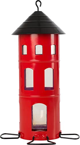 Wildlife Garden WG339 Kombi-Haus Samen Rot - Vogelfutterhaus aus Metall