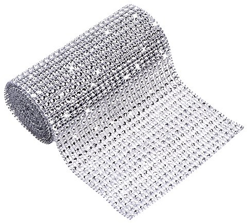 24 Reihen Silber Diamant Band Kuchen Rautenmaschen,2 Yard