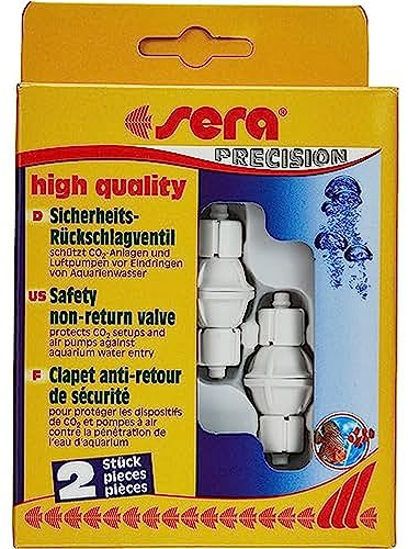 sera 80335 Safety Check Valve Protects CO2 Systems and Air Pumps from Infiltration of Aquarium Water - Pack of 2