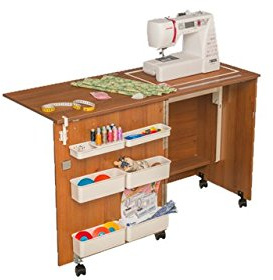Comfort 1 | Tavolo da lavoro per macchine da cucire | (bianco premium, L (sollevatore d'aria fino a 15 kg))