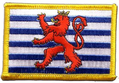 Flaggenfritze Aufnäher Patch Flagge Luxemburg Löwe - 8 x 6 cm
