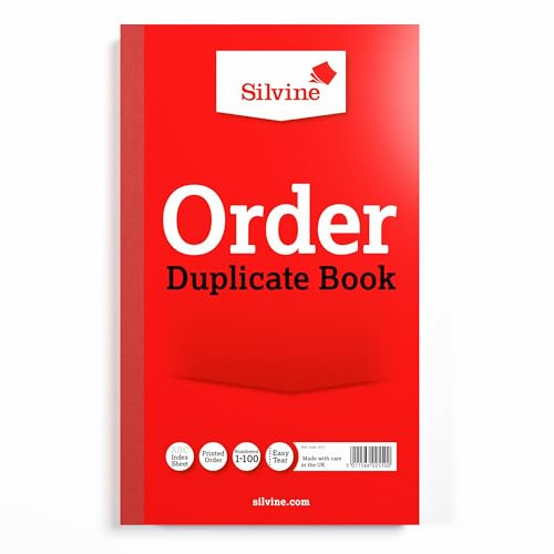 Silvine Duplicate Order Book - numrerad 1-100 med indexblad (210 x 127 mm)