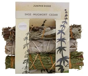 Juniper Ridge White Sage, Mugwort & Siskiyou Cedar Incense Bundle | Aromatherapy | No Synthetic Fragrance | Mini Variety | Pack of 3