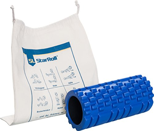 SL Fasciarrulle I massagerulle för rygg I fitness rulle för effektiv fascia-träning efter sport I fasciummassage (blå – högre hårdhet hetsgrad: