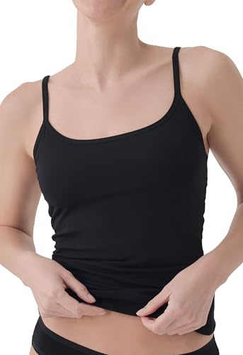 Pact Camisole för kvinnor, med inbyggd hyll-bh, Svart, M