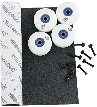 Black Sheep Skateboard-Räder, Kugellager, Schrauben und Haftbelag, Set