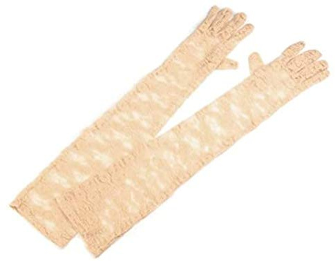 Handschuhe Hochzeit Brauthandschuhe Spitze 56 cm lang beige *NEU*OVP*