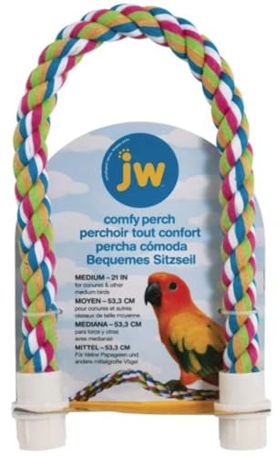 JW Pet Comfy Perch For Birds Flexible Multi-color Rope, Medium - 21 Length