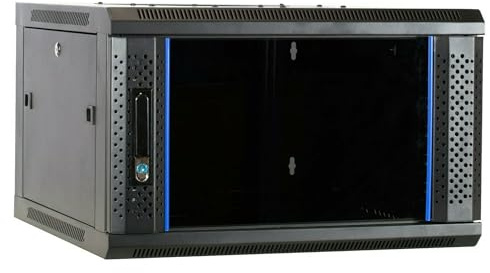 DSIT 6U omonterat väggfack med glasdörr 600 x 600 x 368 mm - svart