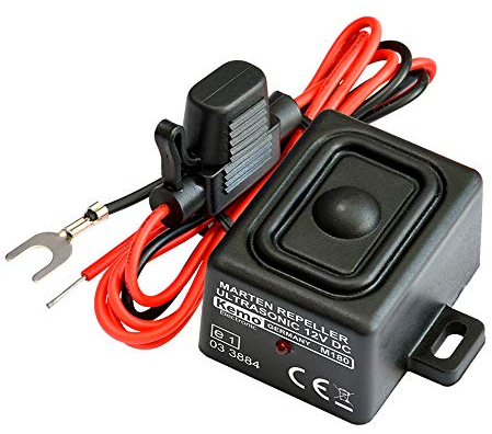 Kemo M180 Marderscheuche IP65 zur Verscheuchung von Mardern in Autos, Häusern. Erzeugt aggressive Sinus-Ultraschalltöne. Wasser- und Schmutzbeständig (L x B x H) 50 x 35 x 30 mm