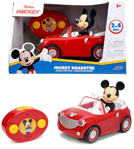 Jada Disney Junior Mickey Mouse Roadster R/C – Remote Control Car with Simple Controller, 1:24 Scale – Fun Toy for Kids Ages 4+
