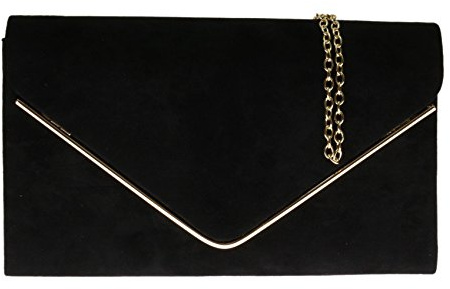 Girly Handbags Womens Faux Suede Envelope Clutch Bag Small