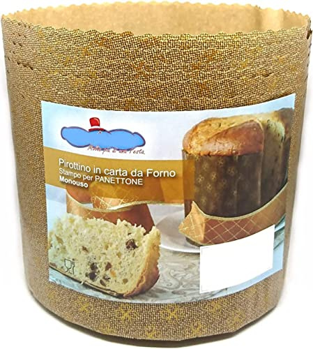 Dream' s Party 20x Stampo per PANETTONE 1 kg ALTO in Carta Forno Monouso - ideale per Panettoni, Panettone Gastronomico, Dolci Natalizi, Pan brioche, Pan dolce ecc. - 20 pezzi da 1000 gr