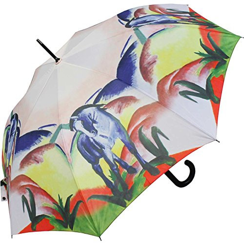 Motivschirme Regenschirm AC Schirm Long Franz Marc - Blaues Pferd UV-Protection