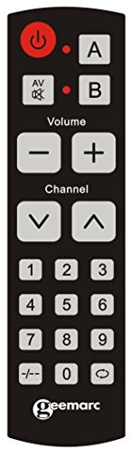 Geemarc EASY-TV-10_BLK Télécommande Universelle 20 Touches programmables pour Malvoyants/Seniors Noir