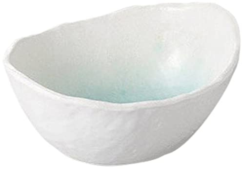 Set of 5 Large Bowls/Planting Bowls, White Flowing Water Eyebrow Shaped, Small Bowls, 6.3 x 5.5 x 2.8 inches (16 x 14 x 7 cm), Restaurant, Commercial Use, Tableware