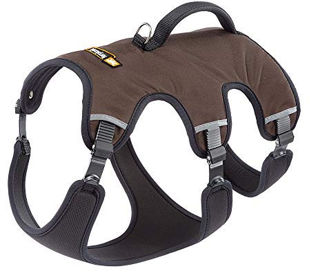 Ferplast Hundegeschirr Medium ERGOTREKKING M, Ausbruchsicheres Hundegeschirr, Greyhound, Perfekte Passform, Verstellbares Geschirr für Hunde, Reflektierend, Gepolstert, 6 Verschlüsse