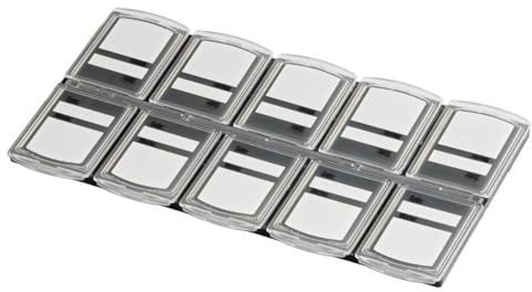 Hama Speicherkarten-Box für 10 Speichermedien | Bruchsichere Box transparent, Datum- und Memofeld, passt in ein 10x15cm Einsteckalbum