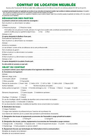 Feuilles Contrat de Location pour Locaux Meubles Telles Qu'Utilisees Dans les Dossiers Ref. 49e
