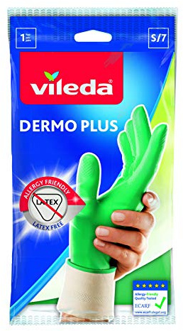 Vileda Dermo Plus/Sanft & Schonend Gummihandschuhe, latexfrei, idealer, Größe S