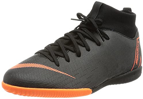 NIKE Jr. MercurialX Superfly VI Academy, Chaussures de Football Unisexe-Enfants, Noir (Black/Total Orange-White), 37.5 EU