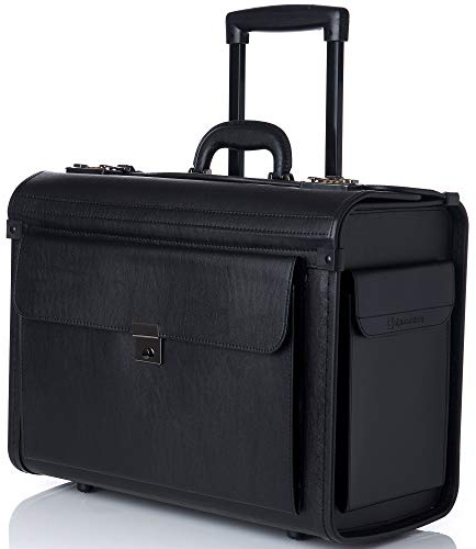 alpine swiss Rolling 17 Laptop Briefcase on Wheels Attache Lawyers Case Legal Size Black