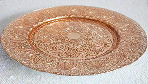 Vintage Rose Gold Kupfer Glas Platzteller – Hochzeit Veranstaltungen Decor – Geschirr tafelaufsätze Abendessen Einstellung