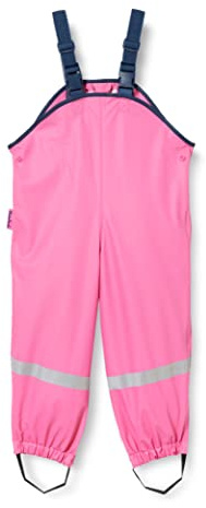 Playshoes Pantaloni Fango, Salopette Antipioggia, Sfoderati, Unisex - Bambini e ragazzi, Rosa, 116