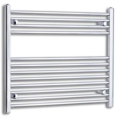 Companyblue 800mm Wide Chrome Heated Towel Rail Radiator Flat/Straight Ladder for Stylish Bathroom (800 x 700 mm)