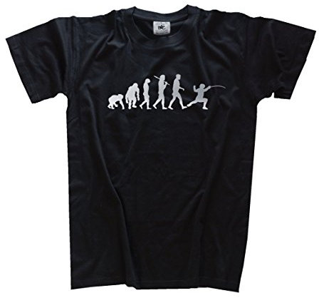 Shirtzshop T-Shirt Silber Edition Fechten I Degen Florett, Schwarz, XXL