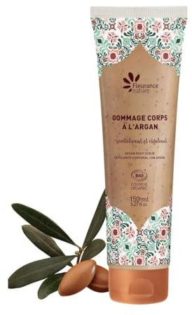 Fleurance Nature- Gommage Corps Revitalisant à l'argan - 150ml- cosmetique certifié Bio Cosmos Ecocert- fabriqué en France- soin corporel femme Bio- exfoliant corporel bio- 23117