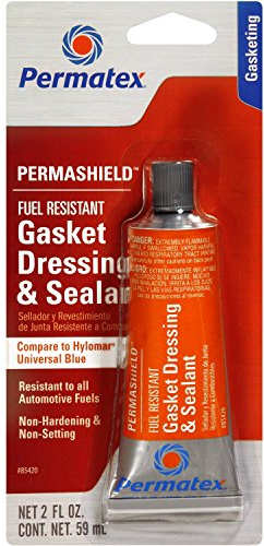Permatex 2 oz. Orange Rubber Gasket Dressing and Flange Sealant, 2 Count, Fuel Resistant, Not Water Resistant