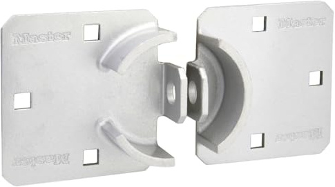 Master Lock Chrome Hasp Lock, Heavy Duty Hidden Shackle Lock and Hasp, Solid Steel Lock for Trucks, Trailers, or Vans, 9 Inches Wide, 770