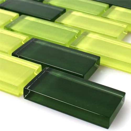 Glasmosaik Fliesen 23x48x8mm Madagascar Grün