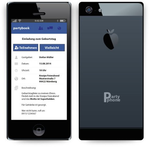 Einladungskarten zum Geburtstag (40 Stück) als Smartphone ähnlich iPhone Handy