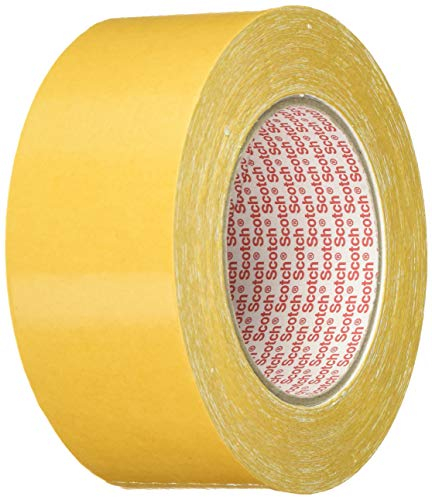 3M Doppelseitiges Klebeband 9191 in Weiß 50mm x 25m – Verlegeband für Klebearbeiten verschiedener Werkstoffe und Textilien – 1-er Pack