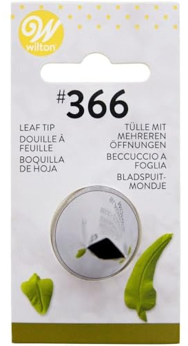 Wilton Decorating Tip Spritztülle, #366 Leaf Carded | Edelstahl Tülle für Spritzbeutel, Wiederverwendbar, Zum Dekorieren von Kuchen Torten Cupcakes, Spülmaschinenfest