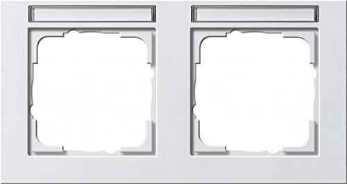 Gira 109229 Abdeckrahmen 2-Fach Beschriftungsfeld waagerecht Gira E2, reinweiß