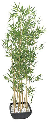artplants.de Bambú Artificial en Cuenco Decorativo, Troncos claros, 150cm - Planta Artificial - cañas
