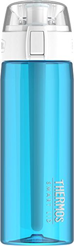 Thermos Trinkflasche, 680 ml, mit angeschlossenem Smart-Deckel, Blaugrün
